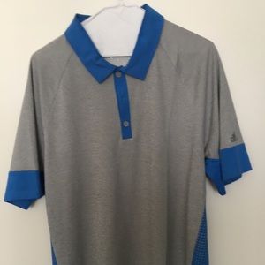 Adidas Blue and Gray Golf Polo